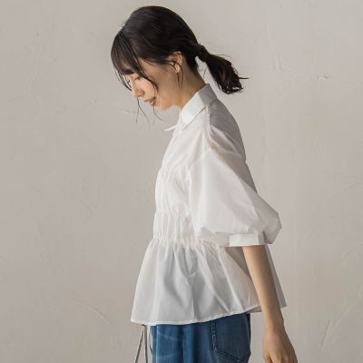 WEB限定】シャーリングパフスリーブブラウス | Droite lautreamont