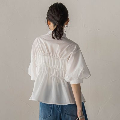 WEB限定】シャーリングパフスリーブブラウス | Droite lautreamont