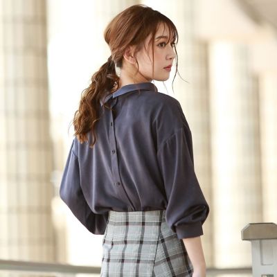 ＜Droite lautreamont (Women)＞【ＷＥＢ限定】２ＷＡＹギャザースリーブ起毛ブラウス