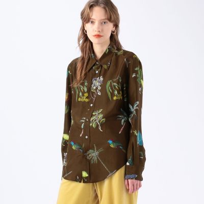 キャバン 長袖シャツ シルクボタニカルプリントシャツ レディース SIZE S CABaN 中古 シルク ボタニカルプリントシャツ | CABaN/キャバン | 三越