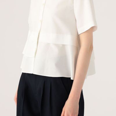 ＣＡＢａＮ　タイプライターダブルクロス　アシンメトリックフリルシャツ