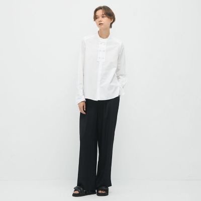 ＣＡＢａＮ　コットンブロードコンビ　ダブルボタンシャツ