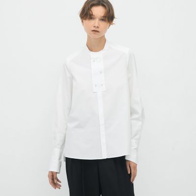 ＣＡＢａＮ　コットンブロードコンビ　ダブルボタンシャツ
