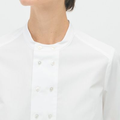 ＣＡＢａＮ　コットンブロードコンビ　ダブルボタンシャツ