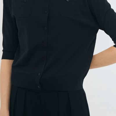 ファインポリエステル ハーフスリーブポケットカーディガン | CABaN