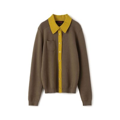ＣＡＢａＮ コットンカシミヤ バイカラーポロカーディガン の通販