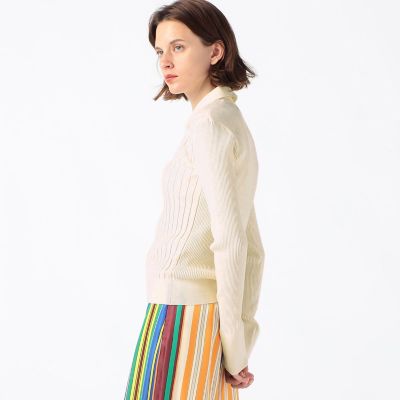 超美品】CABaN コットンカシミヤリブ ポロカラープルオーバー