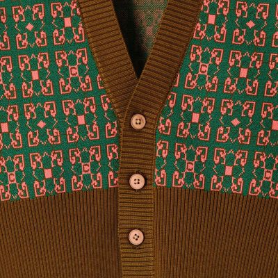 ＣＡＢａＮ コットンポリエステル スクエアジャカードＶネック