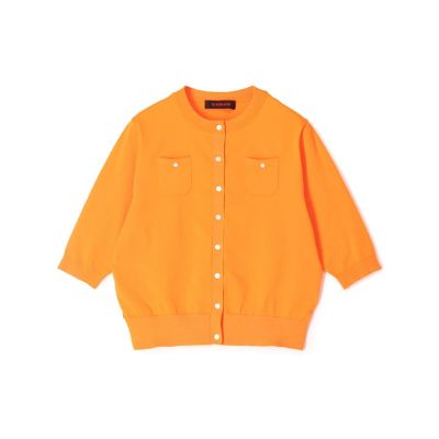 CABaN ファインポリエステル ハーフスリーブポケットカーディガン  