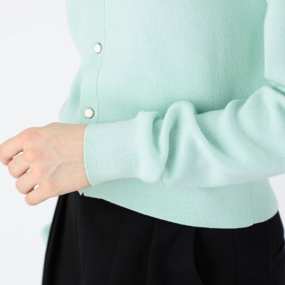 ＣＡＢａＮ　コットンカシミヤ　パールロゴポロカーディガン