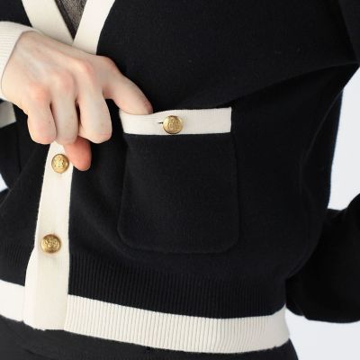 ＣＡＢａＮ　コットンカシミヤ　バイカラーショートカーディガン