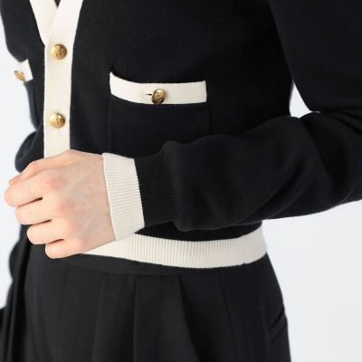 ＣＡＢａＮ　コットンカシミヤ　バイカラーショートカーディガン