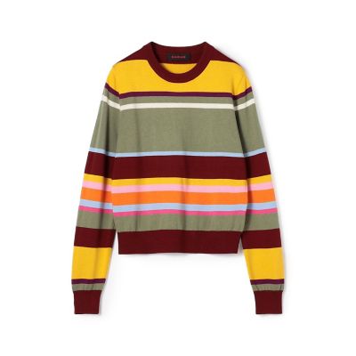 CABaN コットンカシミヤ マルチボーダークルーネックプル CABaN コットンカシミヤ マルチボーダークルーネックプル