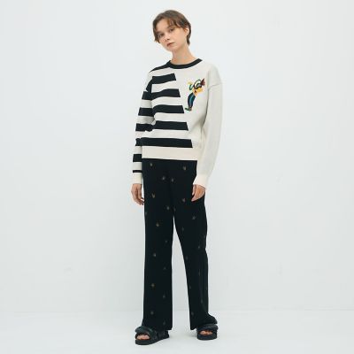 ＣＡＢａＮ　コットンカシミヤ　エンブロイダリーニットパンツ