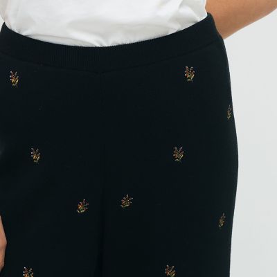 ＣＡＢａＮ　コットンカシミヤ　エンブロイダリーニットパンツ