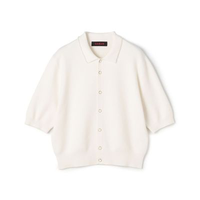ＣＡＢａＮ　コットンカシミヤ　パールポロカーディガン
