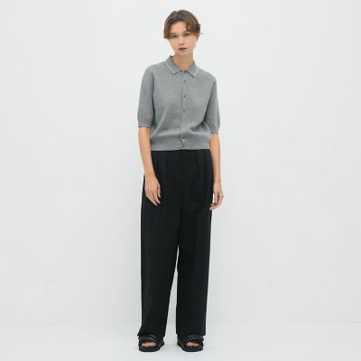 ＣＡＢａＮ　コットンカシミヤ　パールポロカーディガン
