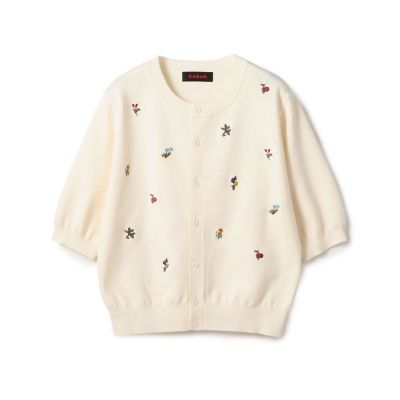 CABaN/キャバン ＣＡＢａＮ　ＧＲＥＥＮ　ＳＨＯＷＥＲ　エンブロイダリーハーフスリーブカーディガン