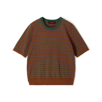 CABaN/キャバン ＣＡＢａＮ　コットンストライプ　ハーフスリーブプルオーバー
