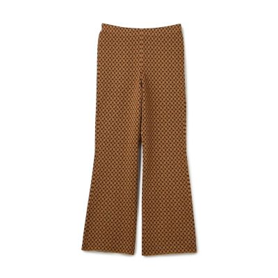 ＜CABaN＞コットンポリエステル　チェックジャカード　セミフレアニットパンツ