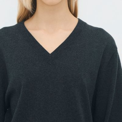 コットンカシミヤストレット Vネックプルオーバー | CABaN/キャバン