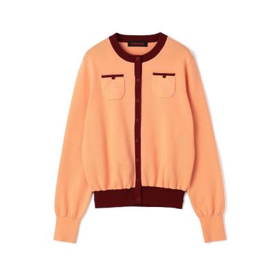 リ*ン様 cabanコットンカシミヤ バイカラークルーネックカーディガン コットンカシミヤ バイカラークルーネックカーディガン | CABaN