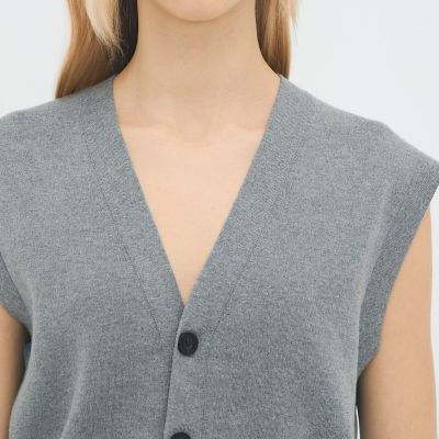 コットンカシミヤ Vネックドロップショルダーベスト | CABaN/キャバン