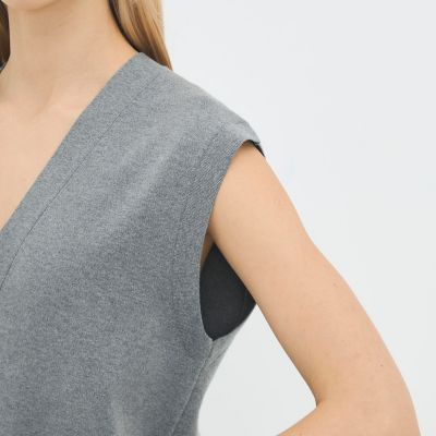 コットンカシミヤ Vネックドロップショルダーベスト | CABaN/キャバン