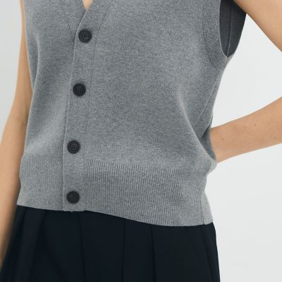 コットンカシミヤ Vネックドロップショルダーベスト | CABaN/キャバン