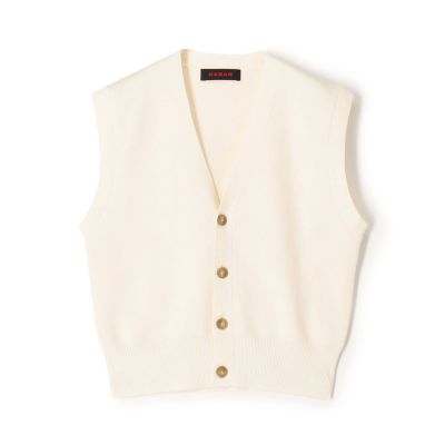 コットンカシミヤ Vネックドロップショルダーベスト | CABaN/キャバン