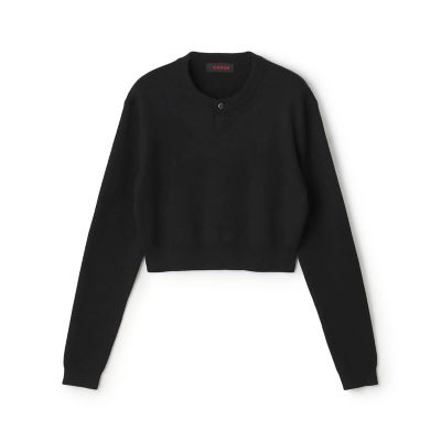 コットンカシミヤ ヘンリーネッククロップドプルーバー | CABaN