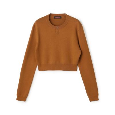 コットンカシミヤ ヘンリーネッククロップドプルーバー | CABaN