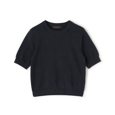 CABaN/キャバン コットンカシミヤ　クルーネックハーフスリーブプルオーバー