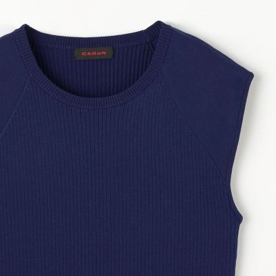 コットンリブストレッチ　フレンチスリーブプルオーバー