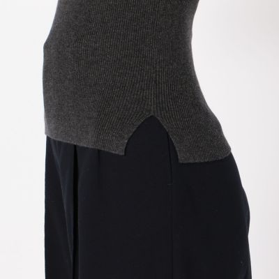 コットンカシミヤ バイカラーリブノースリーブプルオーバー 三越伊勢丹オンラインストア 公式