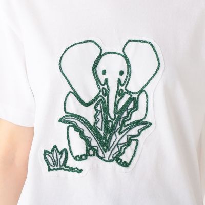 CABaN ドライスビンコットン ELEPHANTエンブロイダリー Tシャツ S CABaN スビンコットン アフリカンエンブロイダリーTシャツ