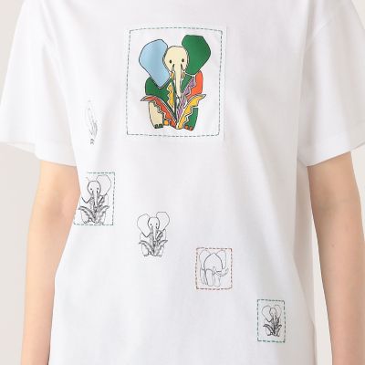 ＣＡＢａＮ　ドライスビンコットン　ＥＬＥＰＨＡＮＴマーチエンブロイダリーＴシャツ
