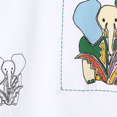 ＣＡＢａＮ　ドライスビンコットン　ＥＬＥＰＨＡＮＴマーチエンブロイダリーＴシャツ