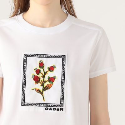 ＣＡＢａＮ　スビンコットン　ビンテージフラワーエンブロイダリーＴシャツ