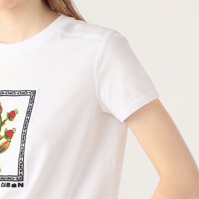 ＣＡＢａＮ　スビンコットン　ビンテージフラワーエンブロイダリーＴシャツ