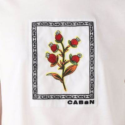 ＣＡＢａＮ　スビンコットン　ビンテージフラワーエンブロイダリーＴシャツ