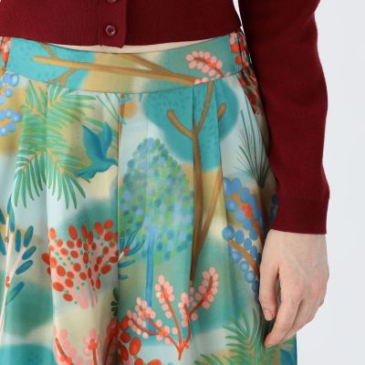 ＣＡＢａＮ　シルクツイル　ＬＡ　ＧＲＡＮＤ　ＦＯＲＥＳＴプリント２タックワイドパンツ