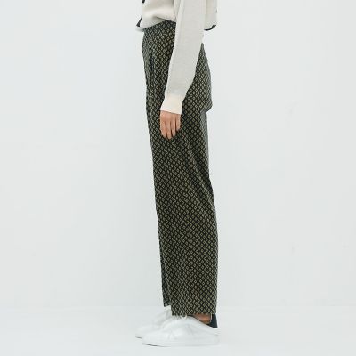 ＣＡＢａＮ　ジオメトリックベルベット　２タックワイドパンツ