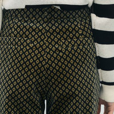 ＣＡＢａＮ　ジオメトリックベルベット　２タックワイドパンツ