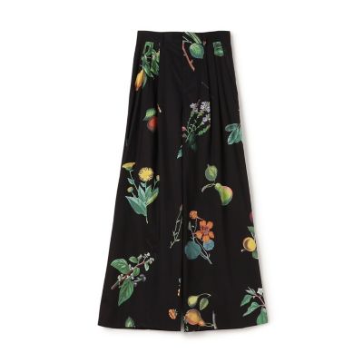 ＣＡＢａＮ　コットン　Ｇｒｅｅｎ　Ｓｈｏｗｅｒプリント　２タックワイドパンツ