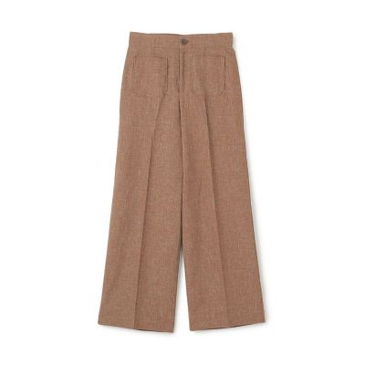 417u*ハトラ hatra コットン リネン 巻き ワイド パンツ. コットンリネンスラブ ポケットワイドパンツ | CABaN/キャバン