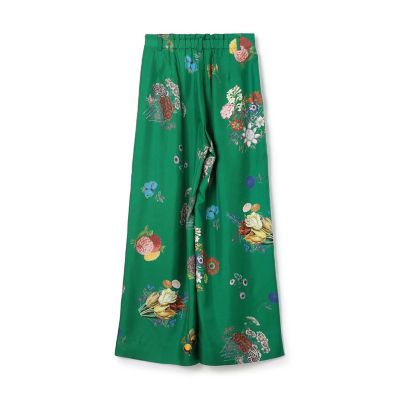 シルク BOUQUETプリント 2タックワイドパンツ | CABaN