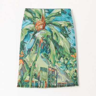 CABaN 巻きスカート フラワージャカード リバーシブルラップスカート