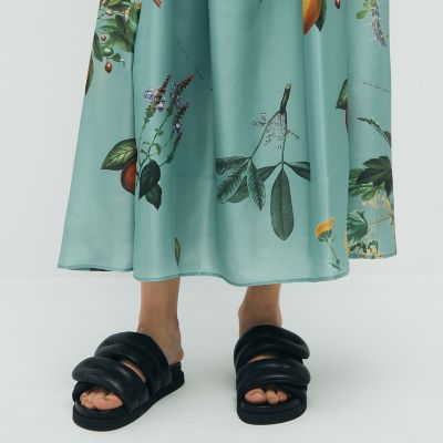 CABaN キャバン シルク ワンピース Green Shower 25年品✨ シルク Green Showerプリント キャミソールワンピース