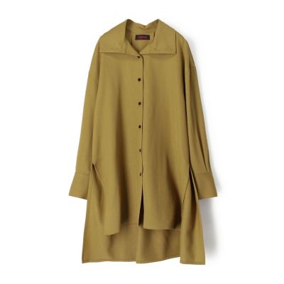 極美品▲定価3.7万▲CABaN /ウールツイル ハイネックロングシャツ▲レッド 極美品△定価3.7万△CABaN /ウールツイル ハイネックロングシャツ